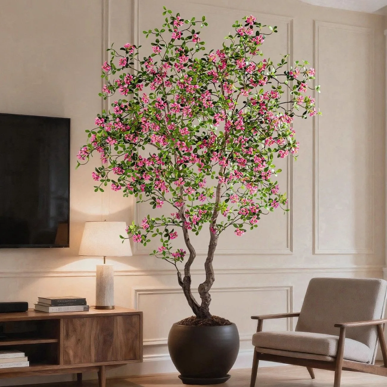 Simulation flower light luxury large floor simulation green plant island style living room indoor spring flower landscaping
