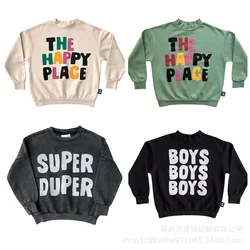 Kids Sweatshirt 24 Autumn New LMH Boys Alphabet Sweatshirt INS Style Kids Long Sleeve Sweatshirt Kids Long Sleeve【In Stock】