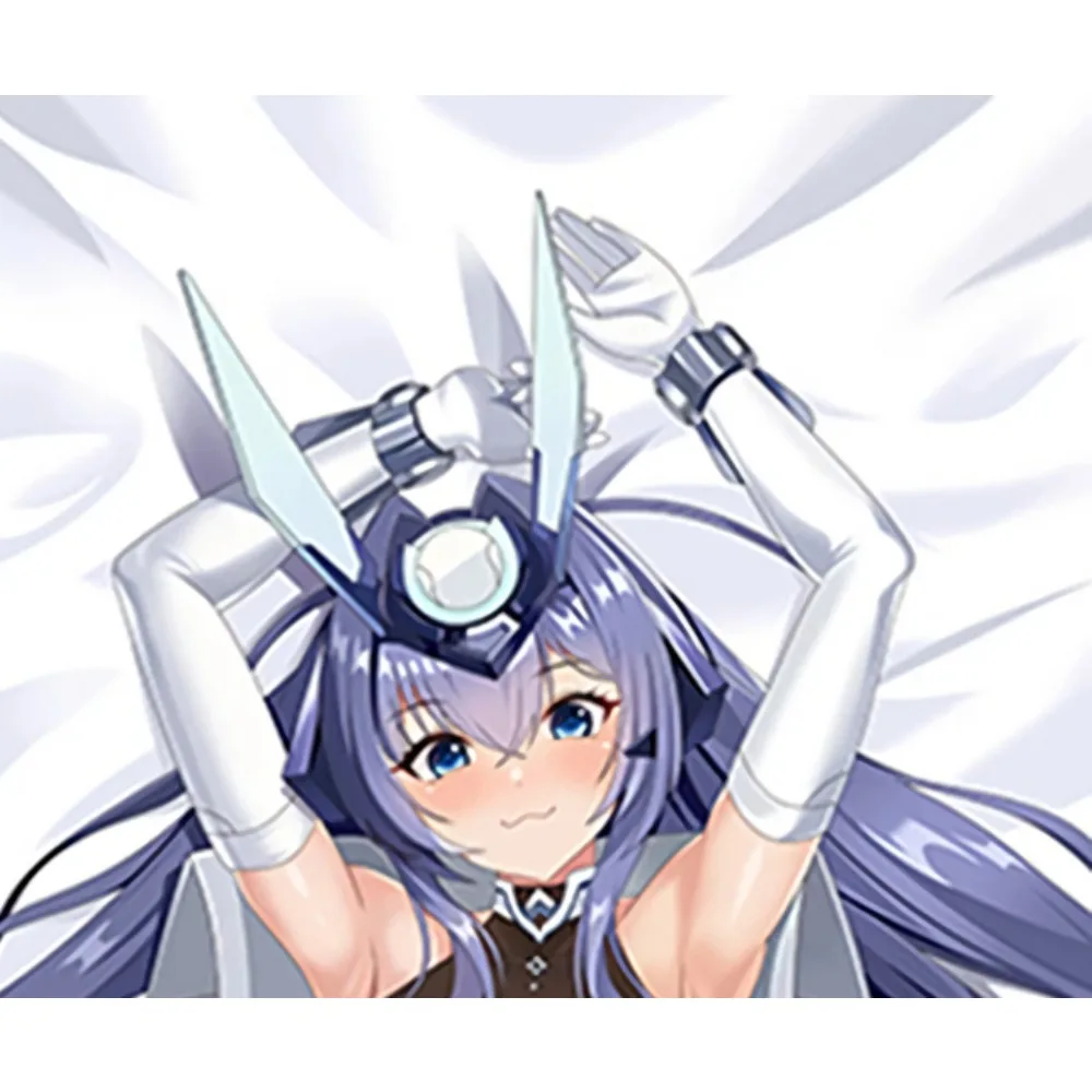 Anime New Jersey Dakimakura Case Purple Hair Black White Rabbit Ear Headband Double Sided Printing