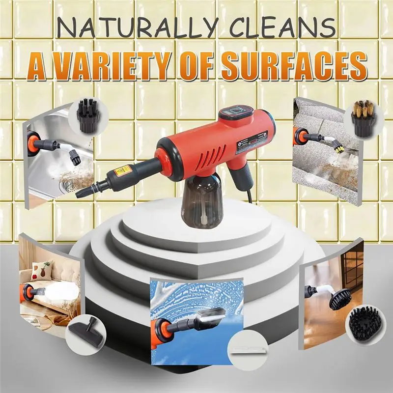 A84G Multifunctional Handheld Steam Cleaner for Home Car 105℃ High Temperature Pressurized Portable 3 Levels