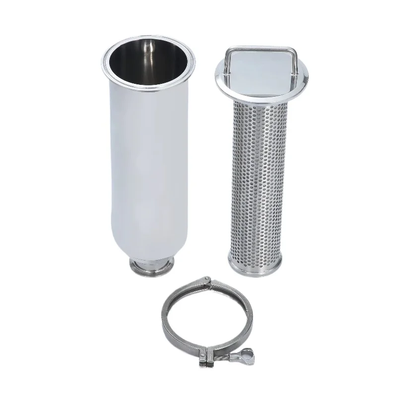 One Pieces Φ51 , Length 380mm, Sanitary 304 Stainless Steel Filter Housing, 51mmx380mm 100 Mesh Angle Filter