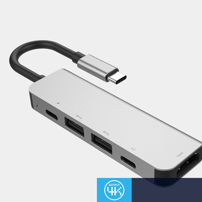 USB C Hub ประเภท C ถึง4K @ 60 HDMI สำหรับ MacBook Air Pro USB3.0อะแดปเตอร์ข้อมูล sync 100W PD ชาร์จ Dock 3 IN 1 Splitter