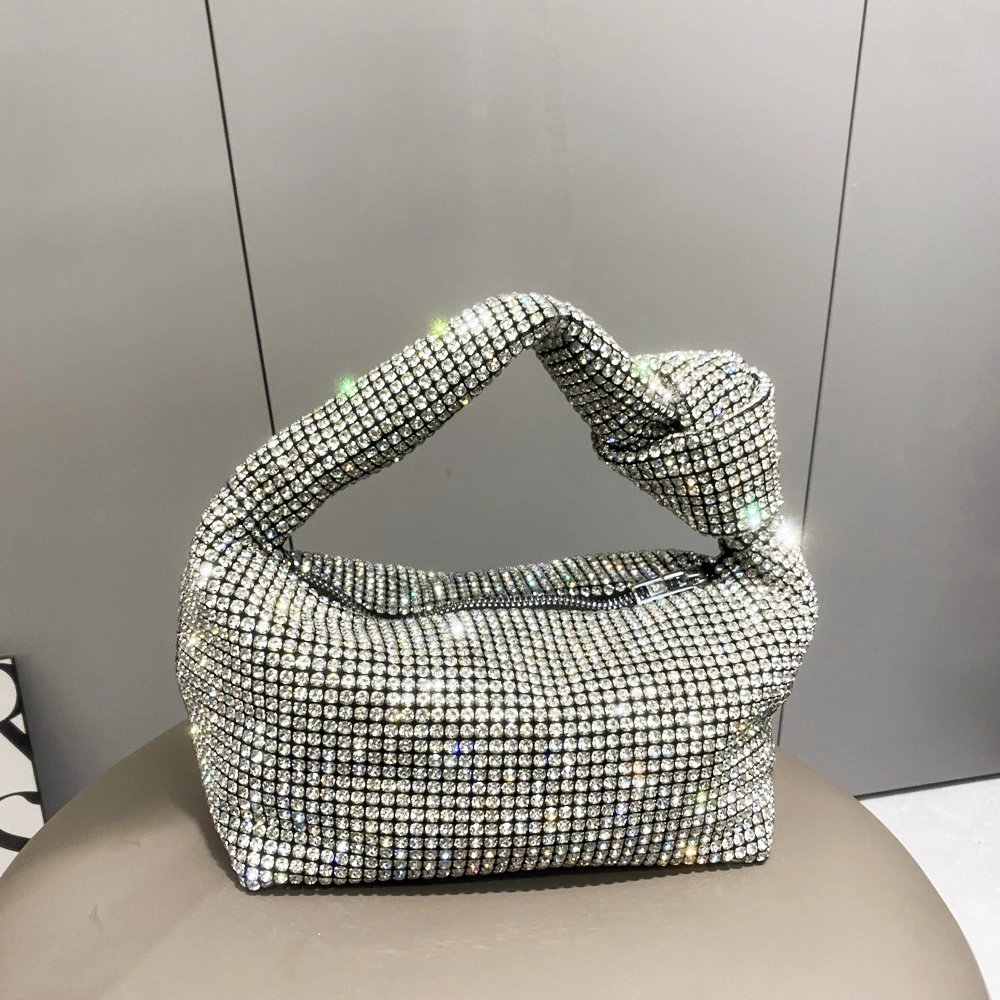 Rhinestones Evening bag silver Crystal Bags for Women Purses and Handbags Luxury Designer banquet bag