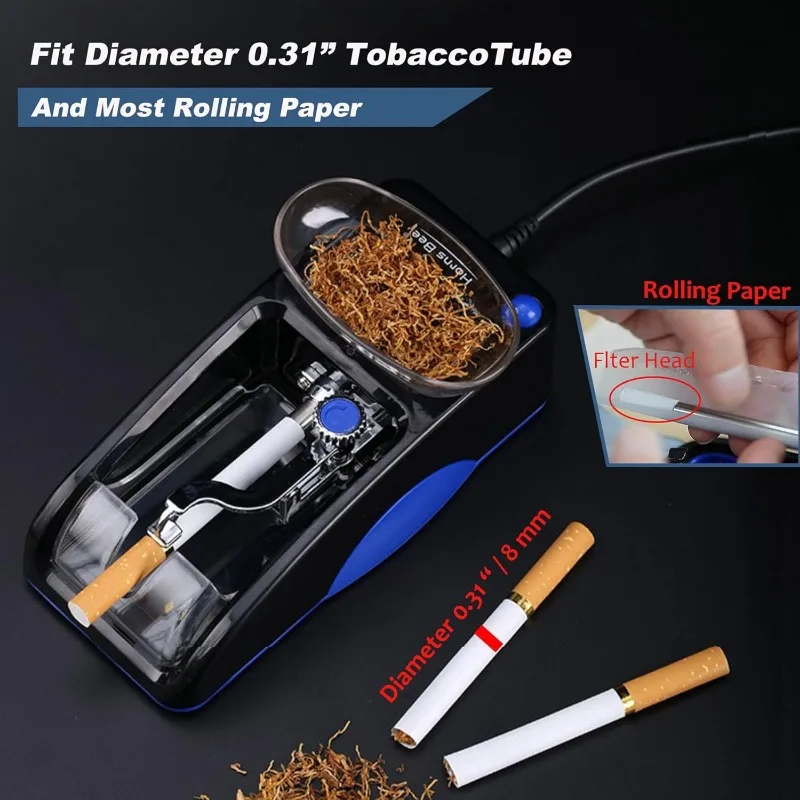 Mini Portable Cigarette Rolling Machine DIY Automatic Winding Machine Plug-in Cigarette Injector Roller Smoking Tool Accessories