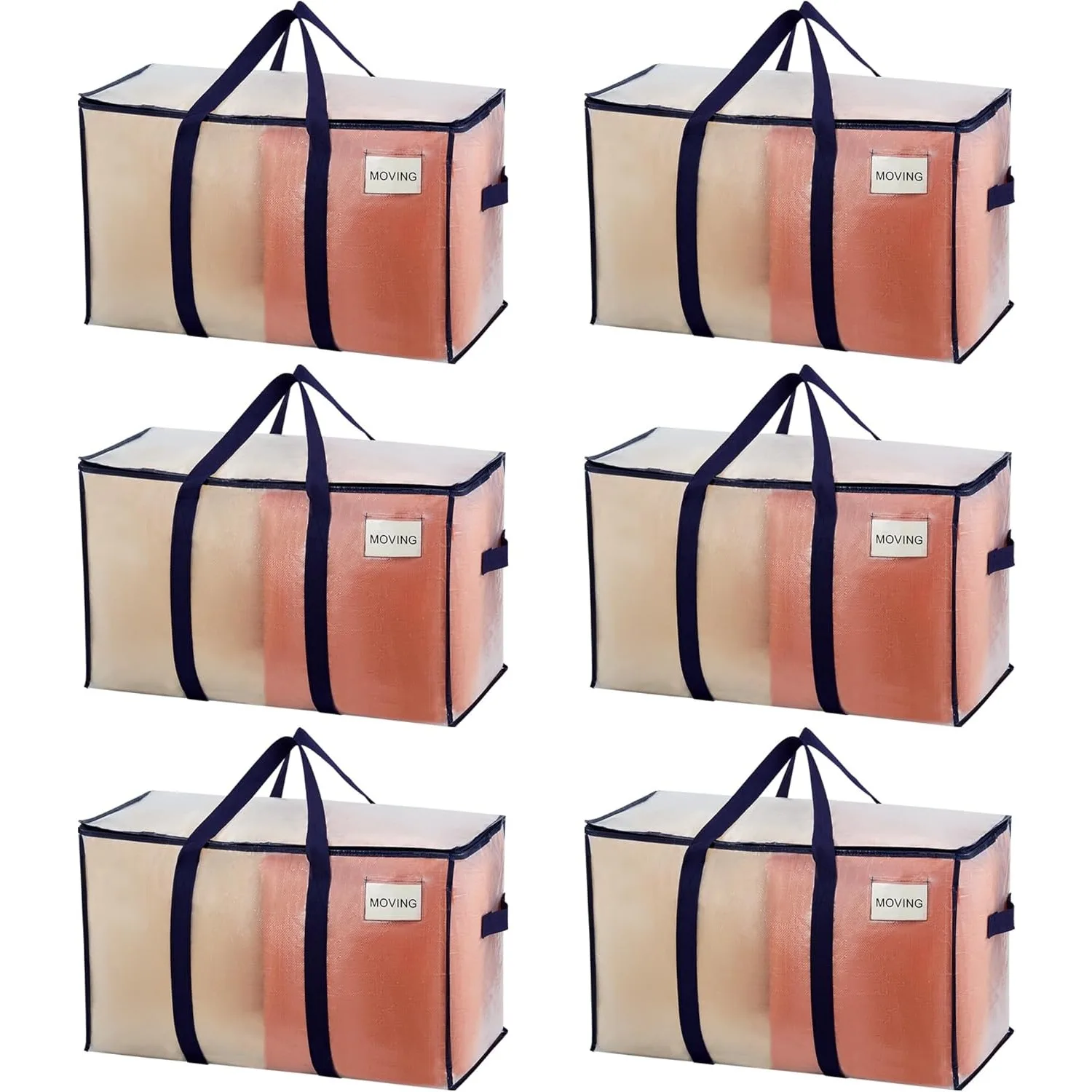 

6 упаковок движущихся мешков, сверхпрочные, альтернативные движущиеся коробки, упаковочные принадлежности для хранения предметов первой необходимости в комнате в общежитии (прозрачные, 6 упаковок)