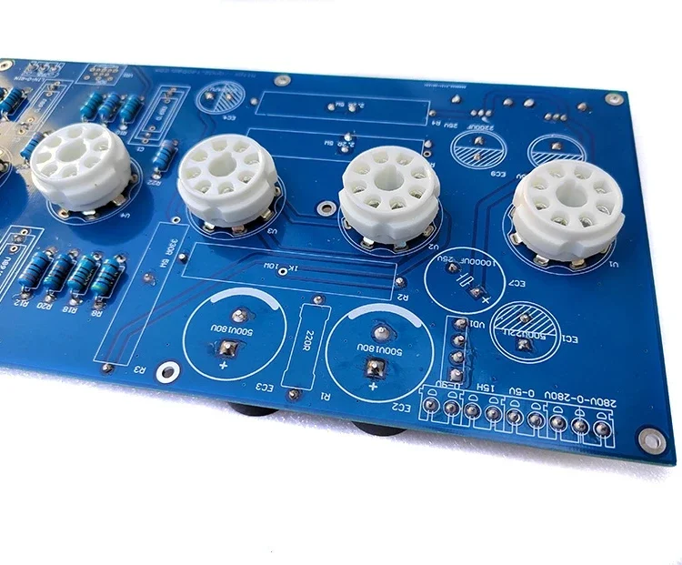 6N8P 6SN7 electronic tube preamplifier board, rectifier, and stabilized blue velvet circuit