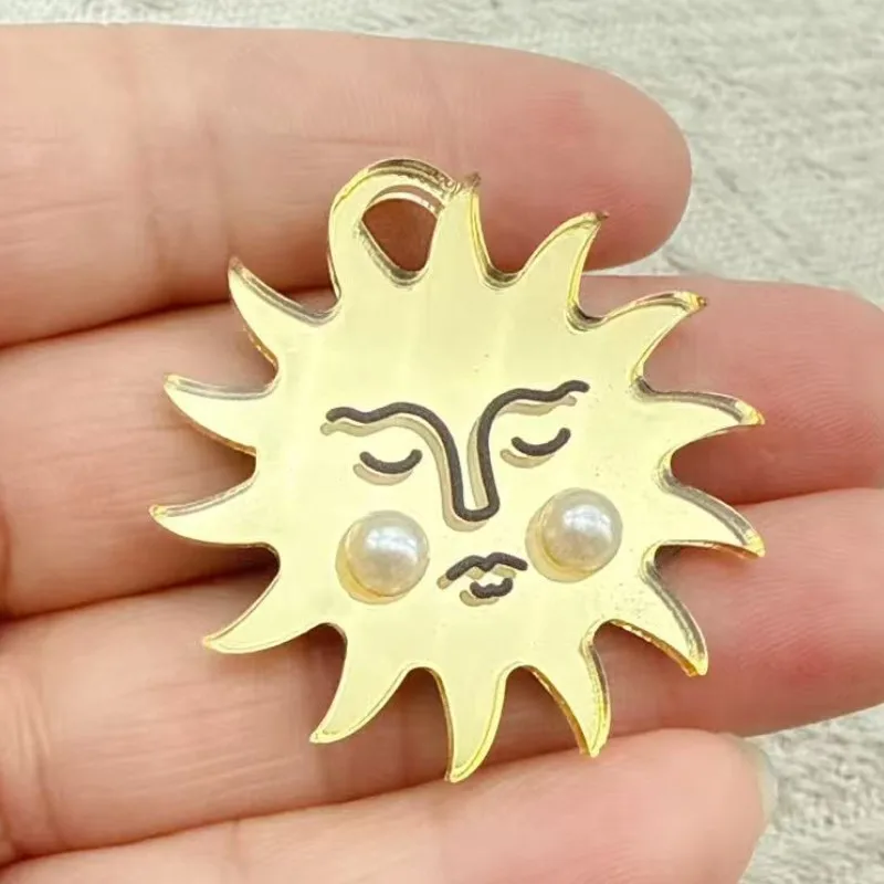 10pcs Goth Ouija Board Acrylic Charms Sun Moon Rainbow Tie Die Pendant For Earring Necklace Diy Making