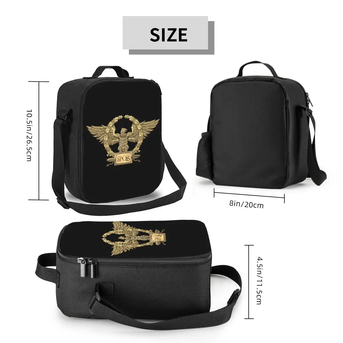 Custom Gold SPQR Roman Imperial Eagle Lunch Bag uomo donna Thermal Cooler Insulated Lunch Box per la scuola dei bambini