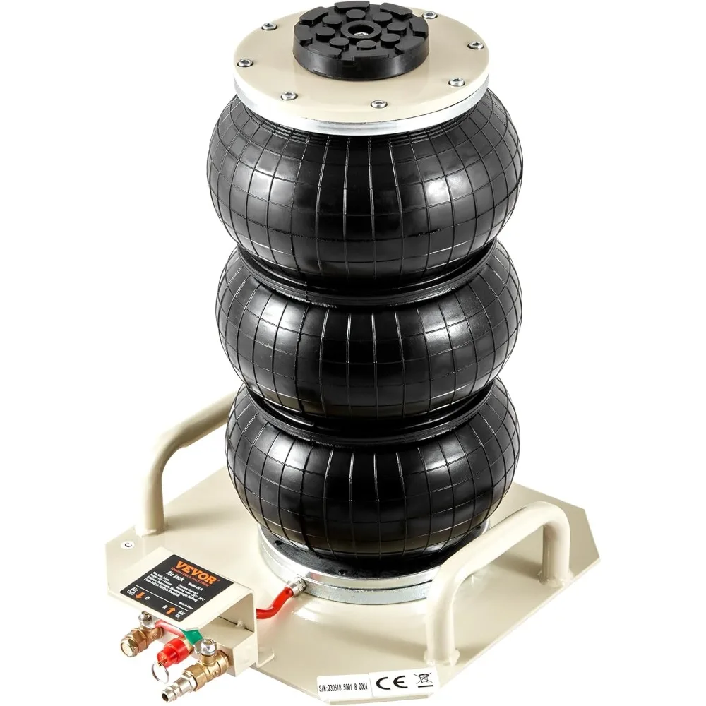 Air Jack, 3 toneladas/6600 lbs Jack de ar de saco triplo, Airbag Jack com seis tubos de aço, levantar até 17,7 polegadas/450 mm