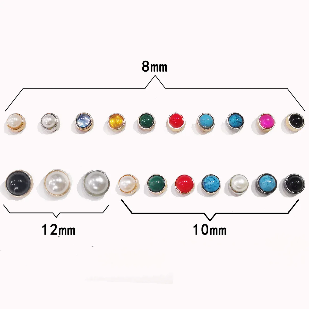 10-20set Round Cat Eye Trim Rivets for Leather Studs Nail Garment Leather Craft Belt Wallet Bag Garments Pet Collar Decor 8/10mm