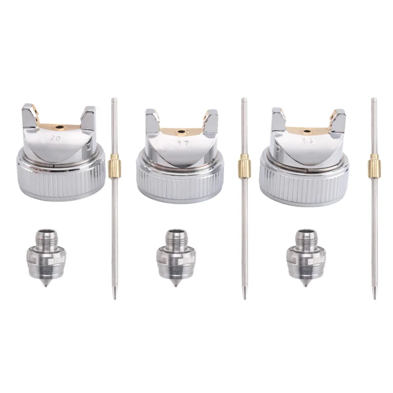 

AA21-Spray Tool Nozzle 1.4 Mm/1.7Mm/2.0Mm Nozzle Needle And Nozzle Cap Nozzle Kit Air Paint Kit Air Spray Tool Parts