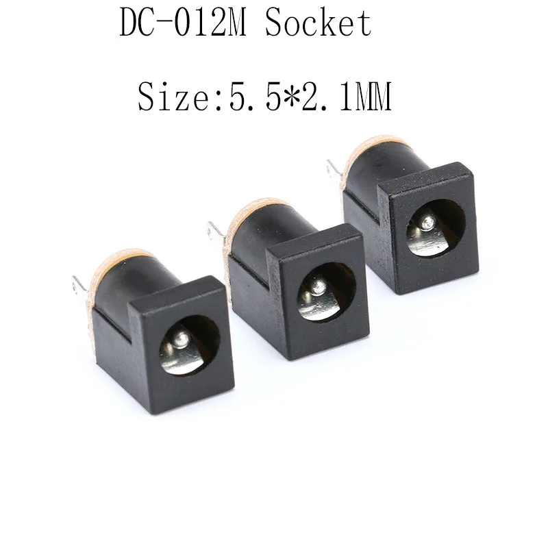 10PCS DC-012M 5.5*2.1MM Connector Adapter Power Connector Power Socket Metal Head Socket Metal Head Welding Wire Type