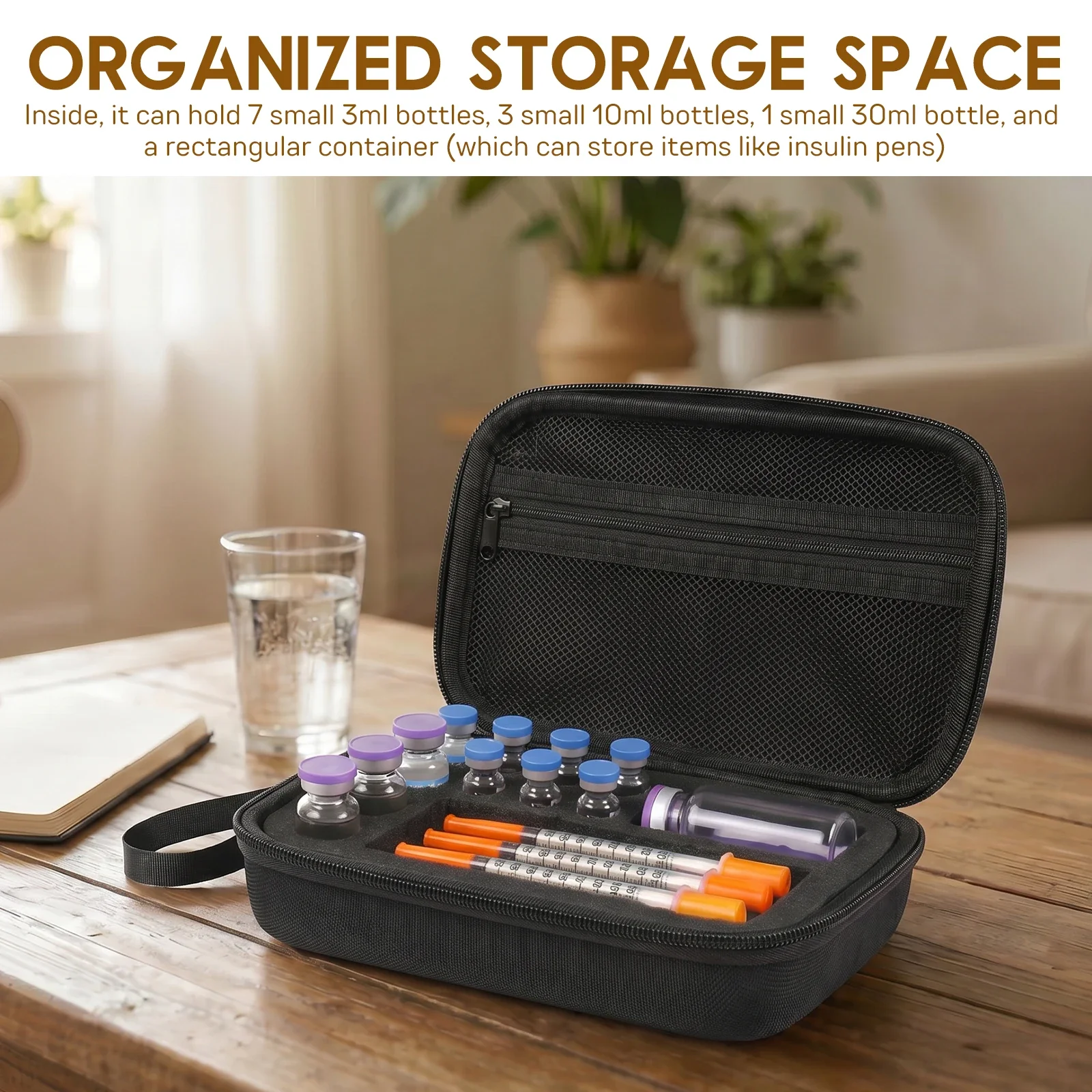 3/10/30ML Insulin Vial Storage Box Portable Travel Peptide Organizer Bag Hard Shell Fridge Freezer Tube Vials Storage Case