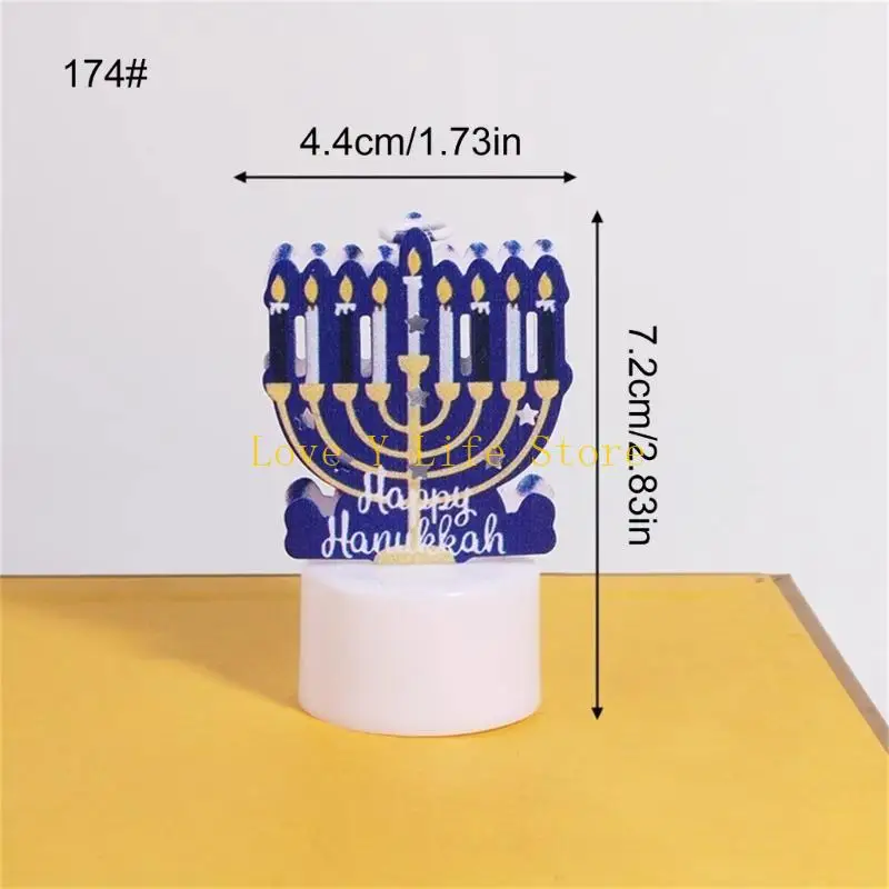 L74C LED LED LED LED Light Iron Art Texture Candela a LED Adatto per i rituali Hanukkah e miglioramento delle ambiancanti per