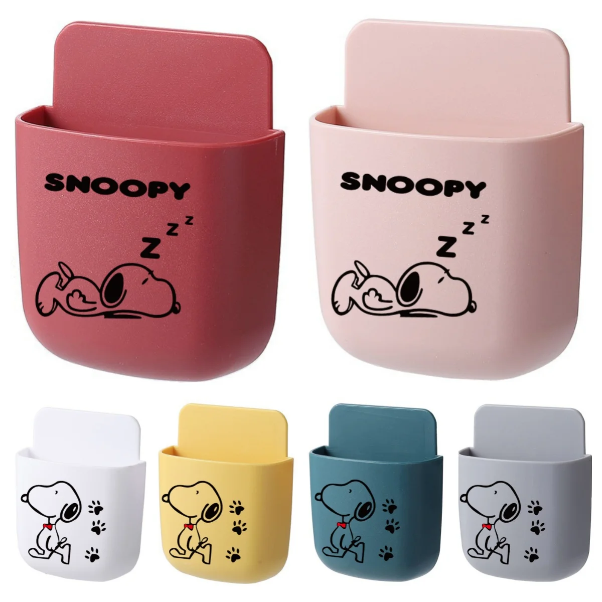 Anime Snoopy Wall Mounted Storage Box Kawaii Mobile Phone Tv Air Conditioning Remote Control Plug Container Wholesale Toys Girls