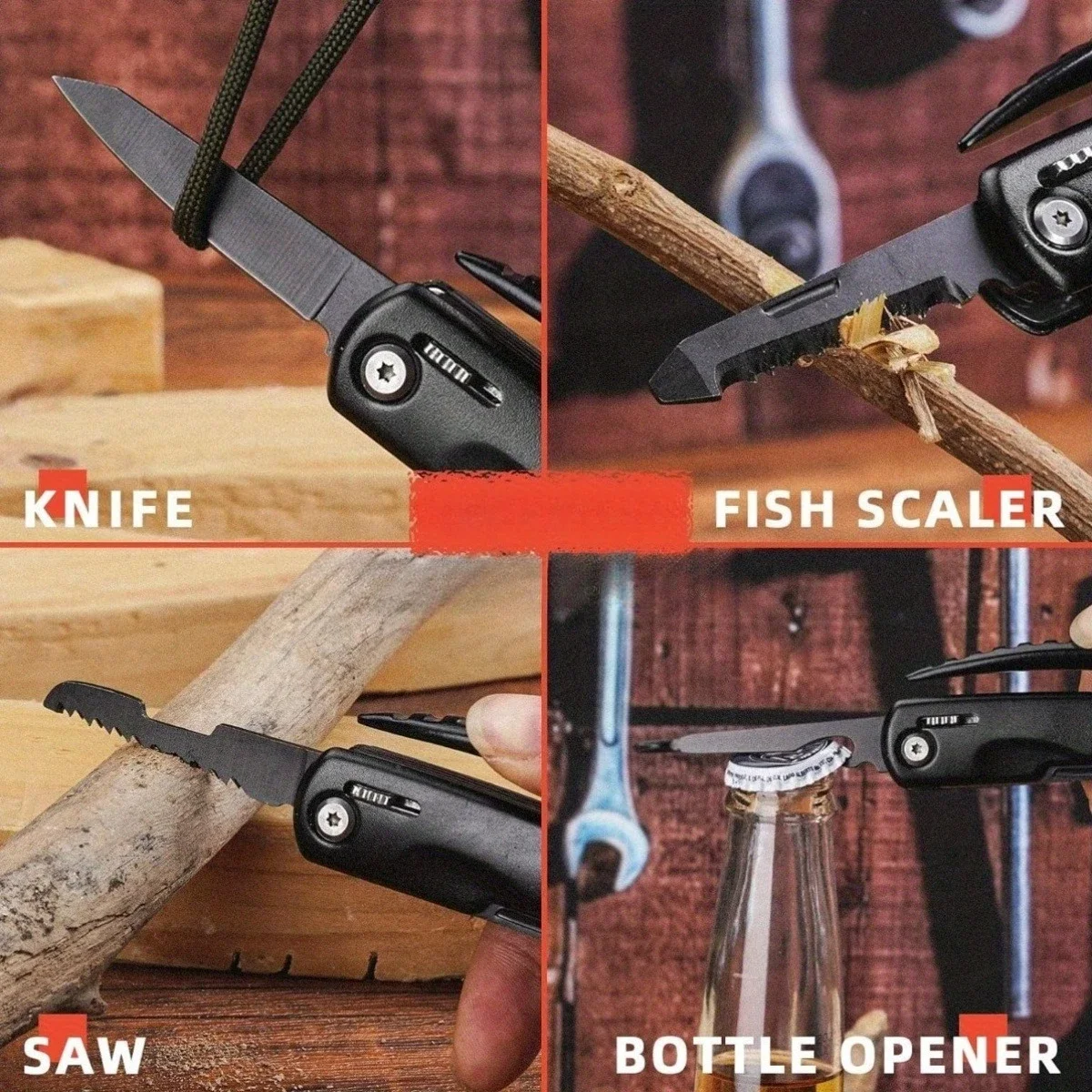 

12 in 1 Multitool Hammer Survival Gear Outdoor Tool for Camping Hunting Hiking Accessories Car Emergency Escape Tool