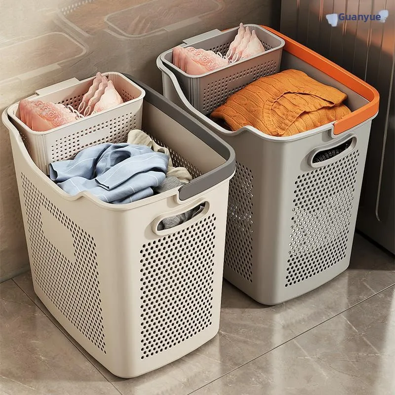 nordic-style-laundry-basket-for-home-use-dirty-clothes-hamper-bathroom-toilet-storage-basket-children's-room-pure-color-korea