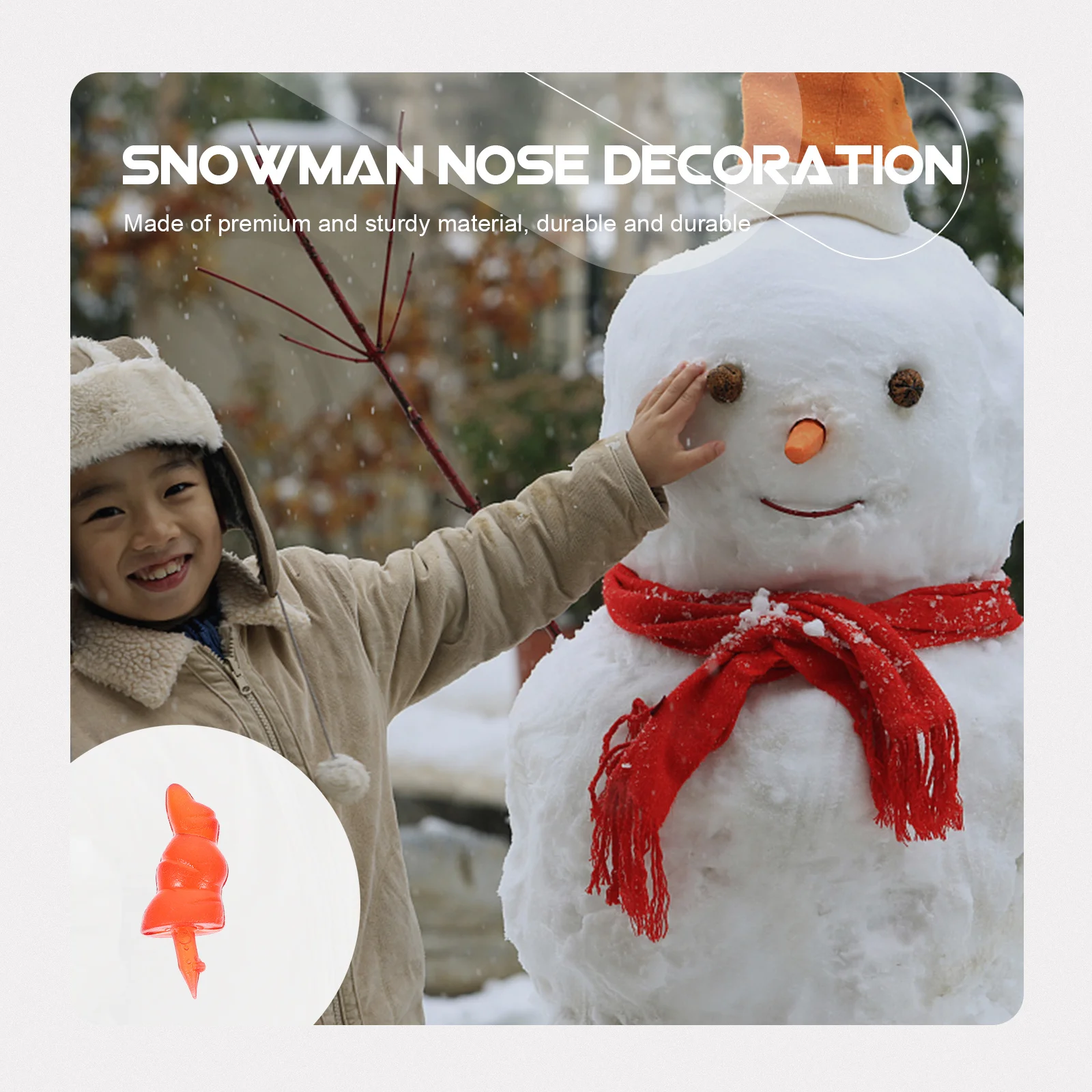 

50Pcs Snowman Nose Plastic Pieces DIY Fake Nose Accessories for Christmas Craft Cartoon Snowman Decoration Supplies
