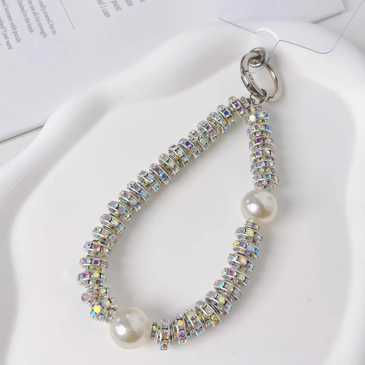 

Роскошный браслет с бусинами и стразами, модный универсальный аксессуар: цепочка для телефона, подвеска для чехла, брелок для ключей