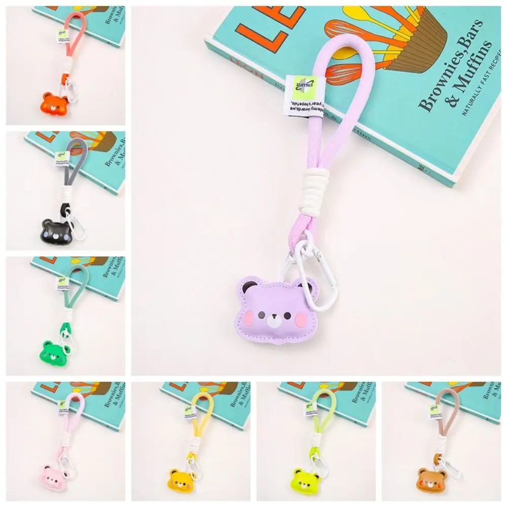 Handmade Woven Cartoon Mobile Phone Lanyard Bear Dacron Phone Wrist Straps Animals Heart Mobile Phone Wrist Rope Keychain