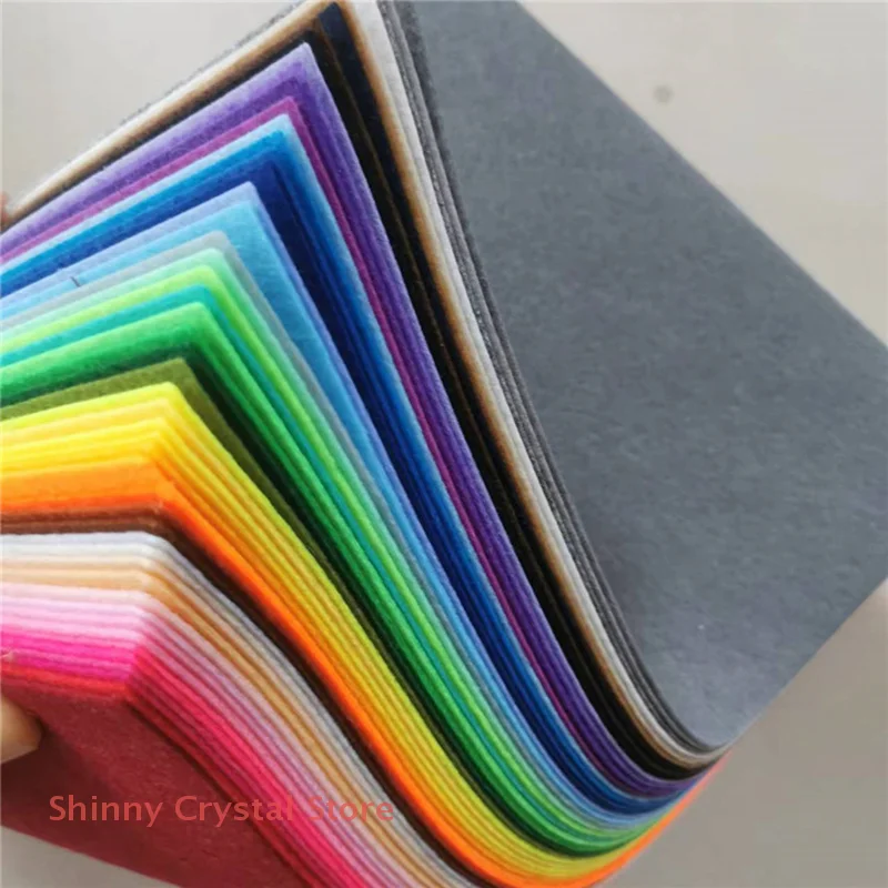20Pcs Soft Felt Fabric Sheet 20Color Patchwork Sewing DIY Craft Squares Nonwoven 1mm Thick Handmade Fabric Weaving