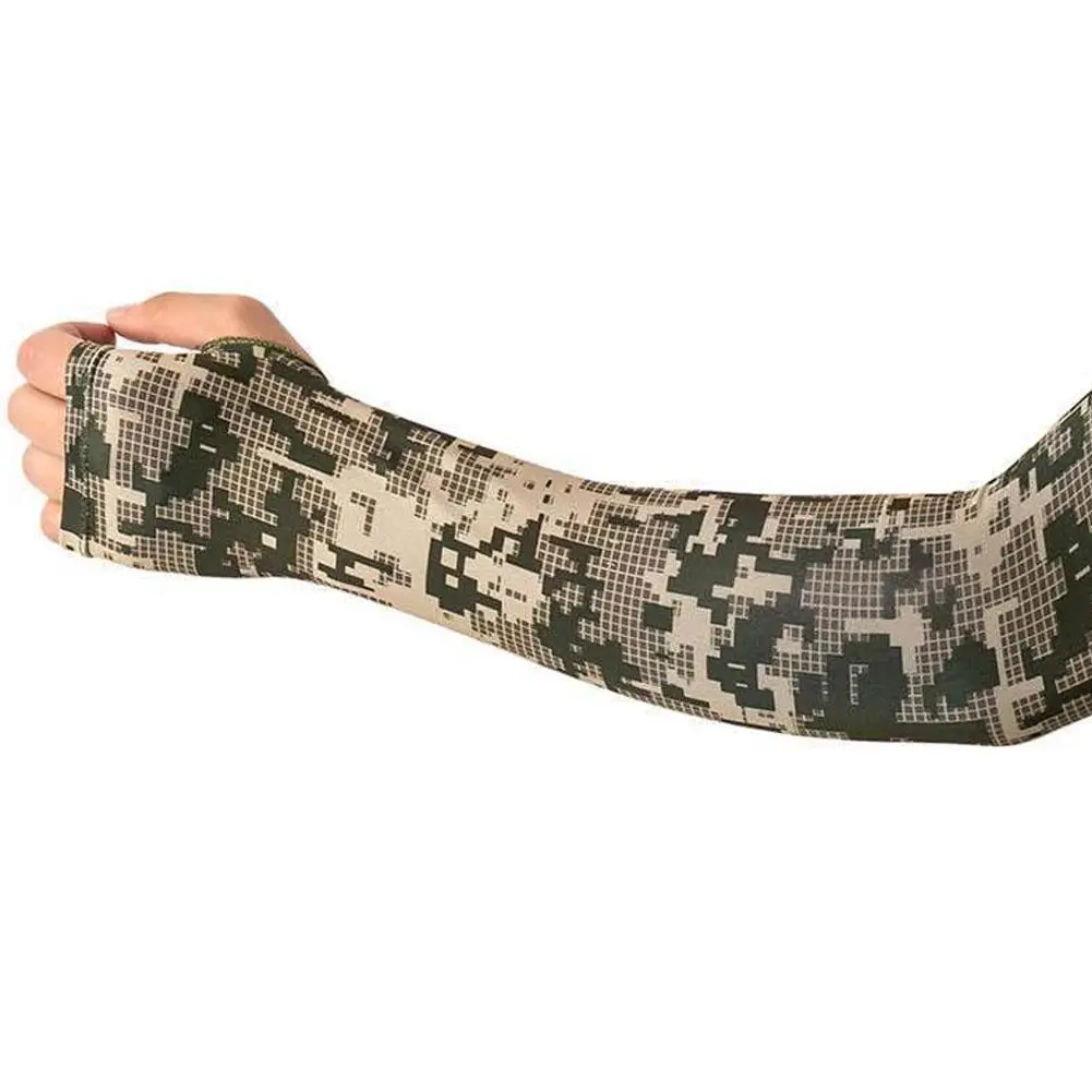 Uv Solar Arm Sleeve Men Camouflage Ice Silk Long Sleeve Summer Men's Arm Outdoor Cover Sun-protective Cycling Sports Fishin O7N2