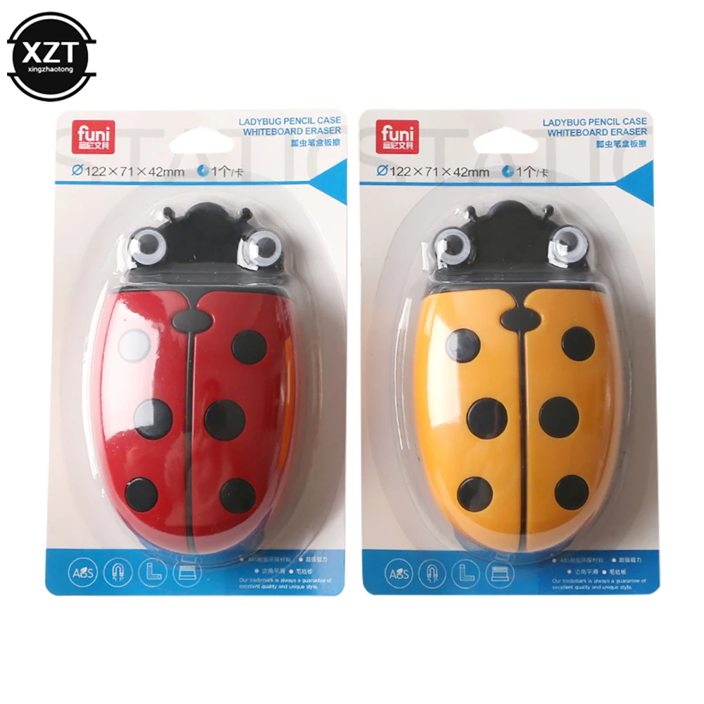 Cute Ladybug Fridge Magnetic Whiteboard Dry Eraser Storage Box Pen Organizer Save Space Magnet Kitchen Container Holder C26