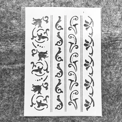 A4 29cm Floral Line Seperator Edge DIY Layering Stencils Wall Painting Scrapbook Coloring Embossing Album Decorative Template