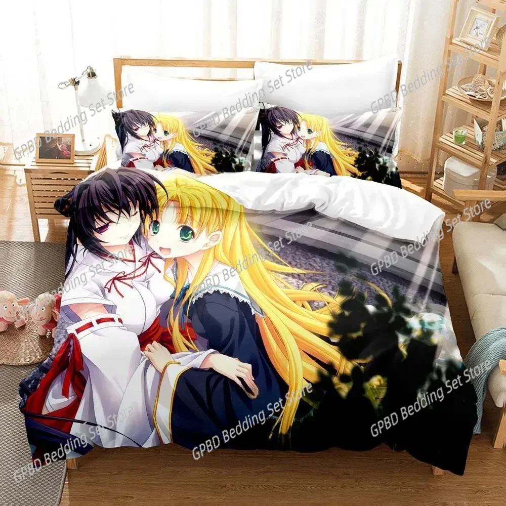 

New Kawaii High School DxD Comfortable Duvet Quilt Cover Pillowcase Bedding Set Children Bedroom Decoration Home Textile
