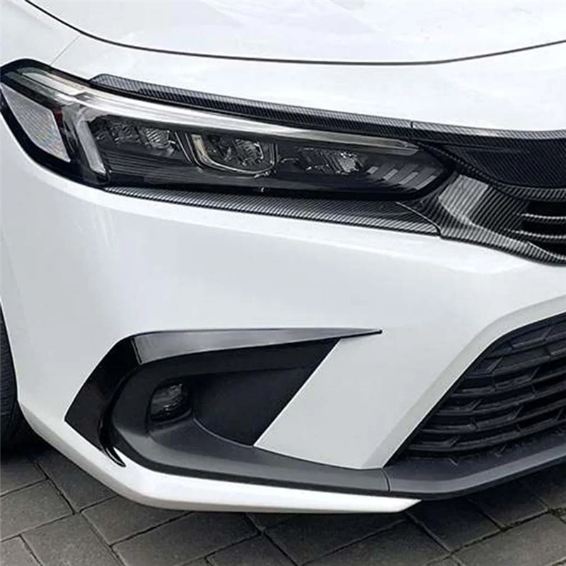 

Leading-Car Front Bumper Splitter Spoiler Fog Light Canard Replacement Parts For Honda Civic 11Th Generation 2021+ Carbon Fiber