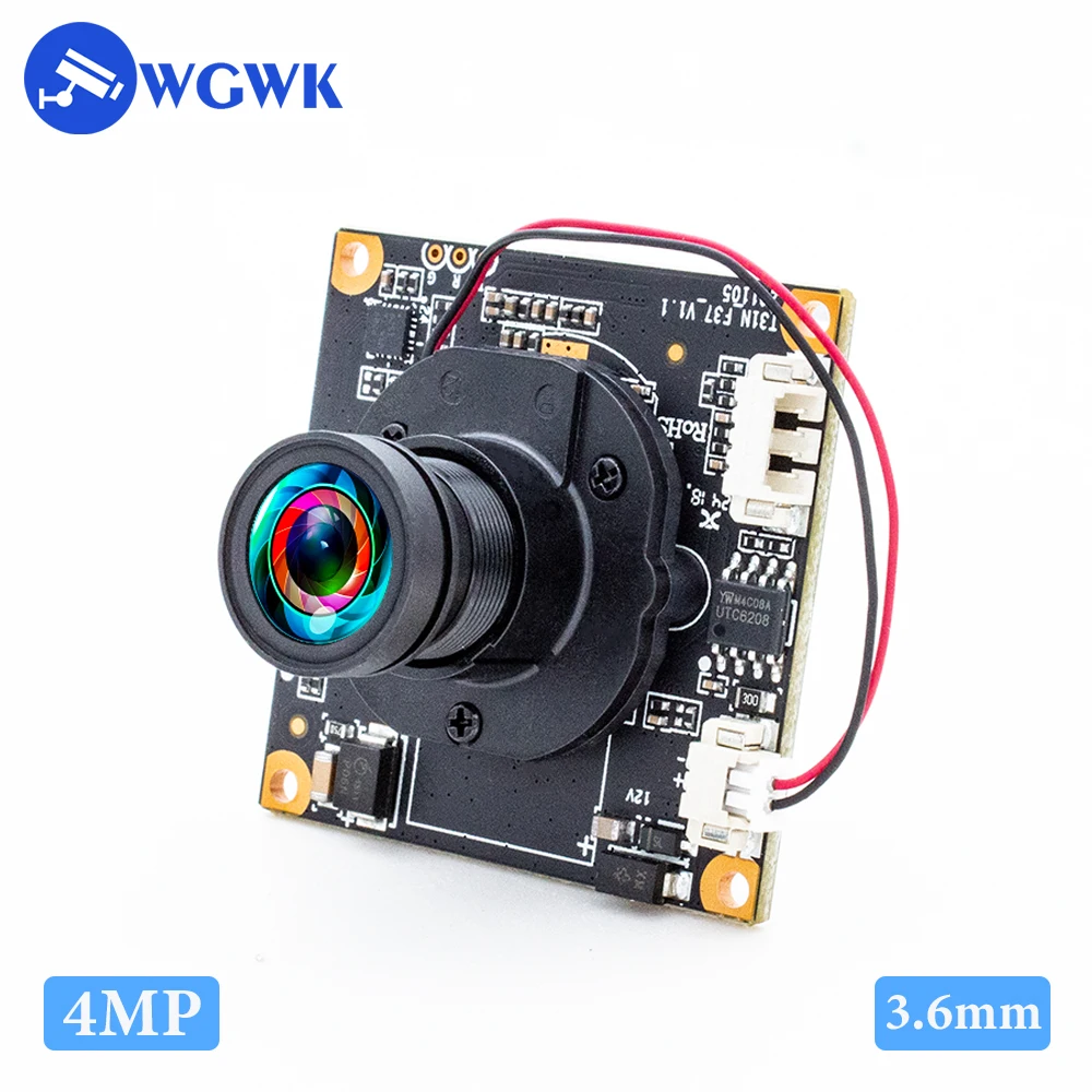 WGWK Industrial 4MP 4K Network Camera Module 1/2.8'' Cmos M12 3.6 High Resolution Distortionless Security Camera Play For Webcam