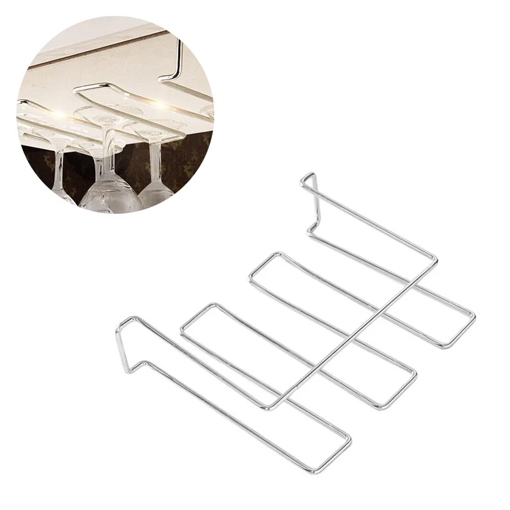 Odorless Rustproof Stainless Steel Wine Glass Rack Under Shelf Cabinet Stemware Organizer for Kitchen Bar Dining Room Easy view 6