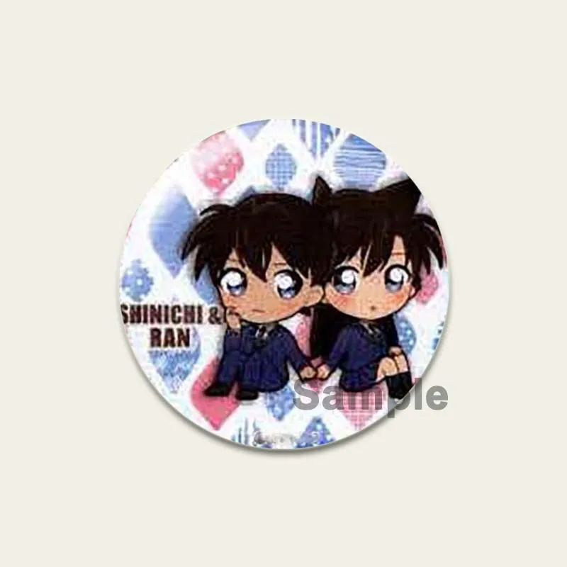 بروش المخبر كونان للأطفال أو الأصدقاء ، دبوس كرتون دائري ، مجوهرات شارة ، هدية للأصدقاء ، كودو شينيتشي ، هايبارا آي شيري ، مانغا ركض