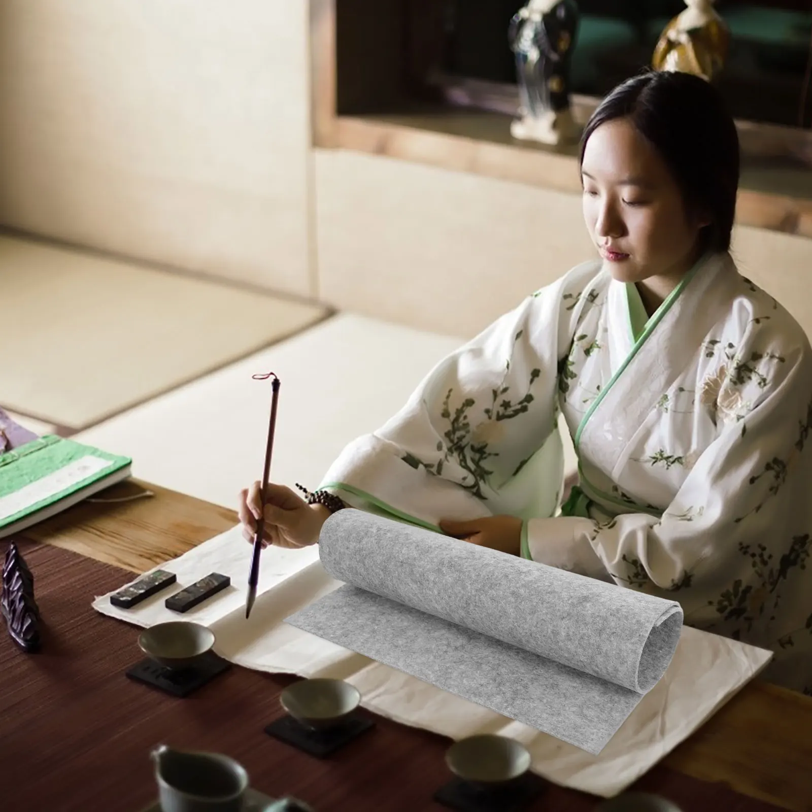 

Thickened 5mm Calligraphy Practice Pad Felt Mat for Beginners Nonslip Surface Chinese Ink Painting Art Supplies