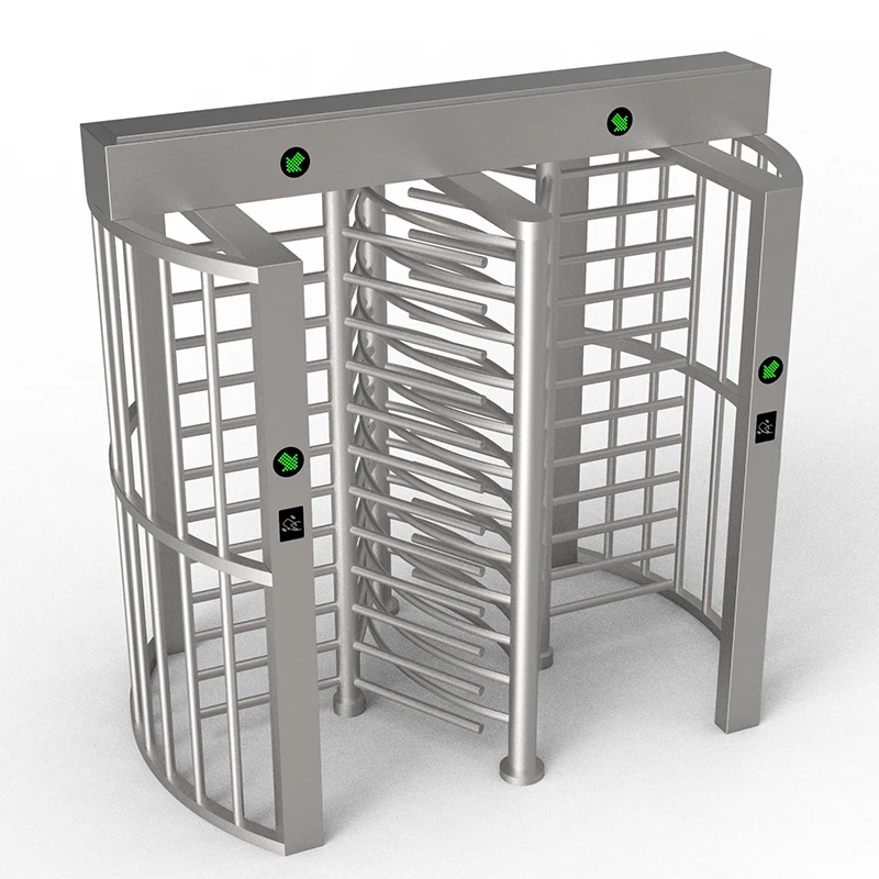 Zento Heavy-Duty Materials Weatherproof Full Height Turnstile with RFID Access Control for Corporate Entrances