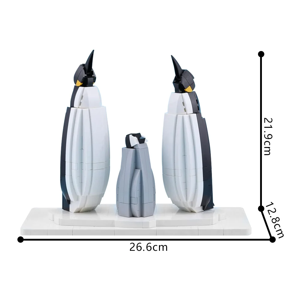 Gobricks MOC Penguins Family Building Blocks Model Creativity Animal Antarctic Penguins Bricks diy Assembled Toy Children Gift
