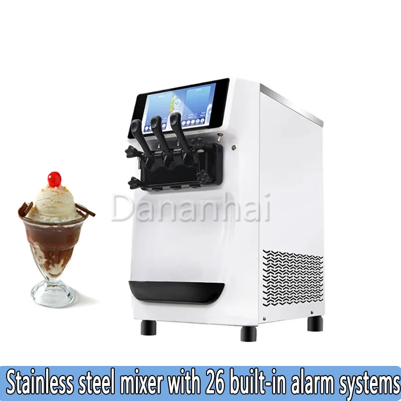 

Pre Cooling Function Commercial Soft Ice Cream Machine Electric 3-Flavor Cone Sundae Machine