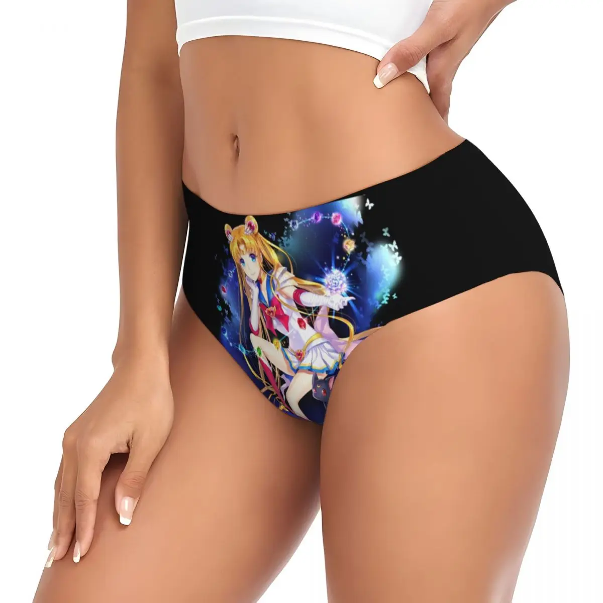 Custom Womens Sailors Moon Brief Panties Female Breathable Underwear Underpants