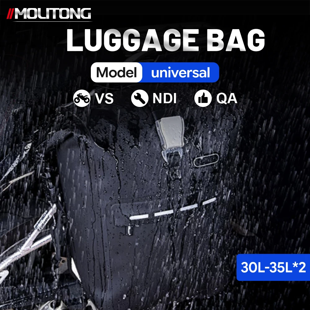 Motorcycle Universal Motorcycle Side Bag TPU Material Saddle Bag 30L 35L Waterproof Travel Tail Bag Motorcycle Touring Equipment