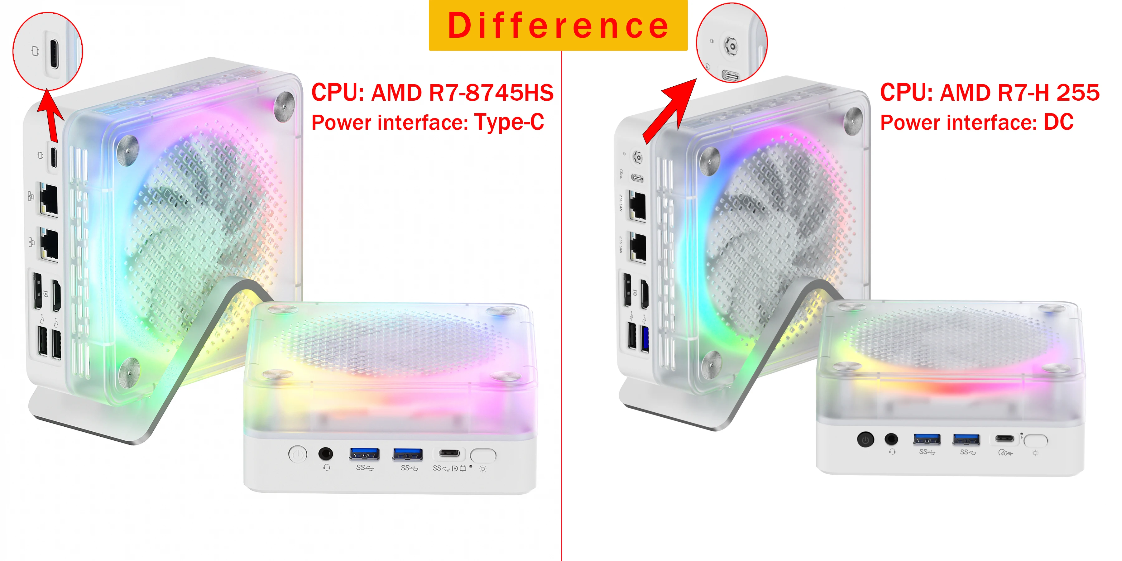 Firebat Mn56 Mini Pc Windows11 Amd R7-8745Hs Ddr5 16Gb+ 512Gb Ssd/Amd R7 H255 Lpddr5 24Gb+1Tb Ssd 8 Cores Desktop Computer Bt 5.2 Wifi6 HDMI Type-C USB