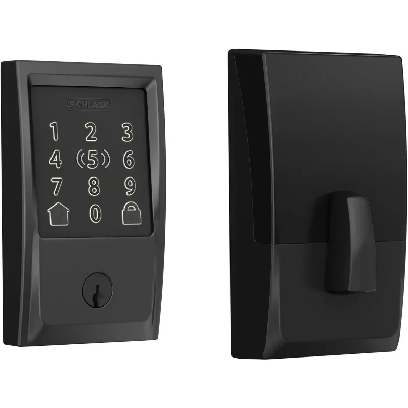 Schlage BE499WB CEN 622 Encode Plus WiFi Deadbolt Smart Lock, Keyless Entry Touchscreen Door Lock with Century Trim