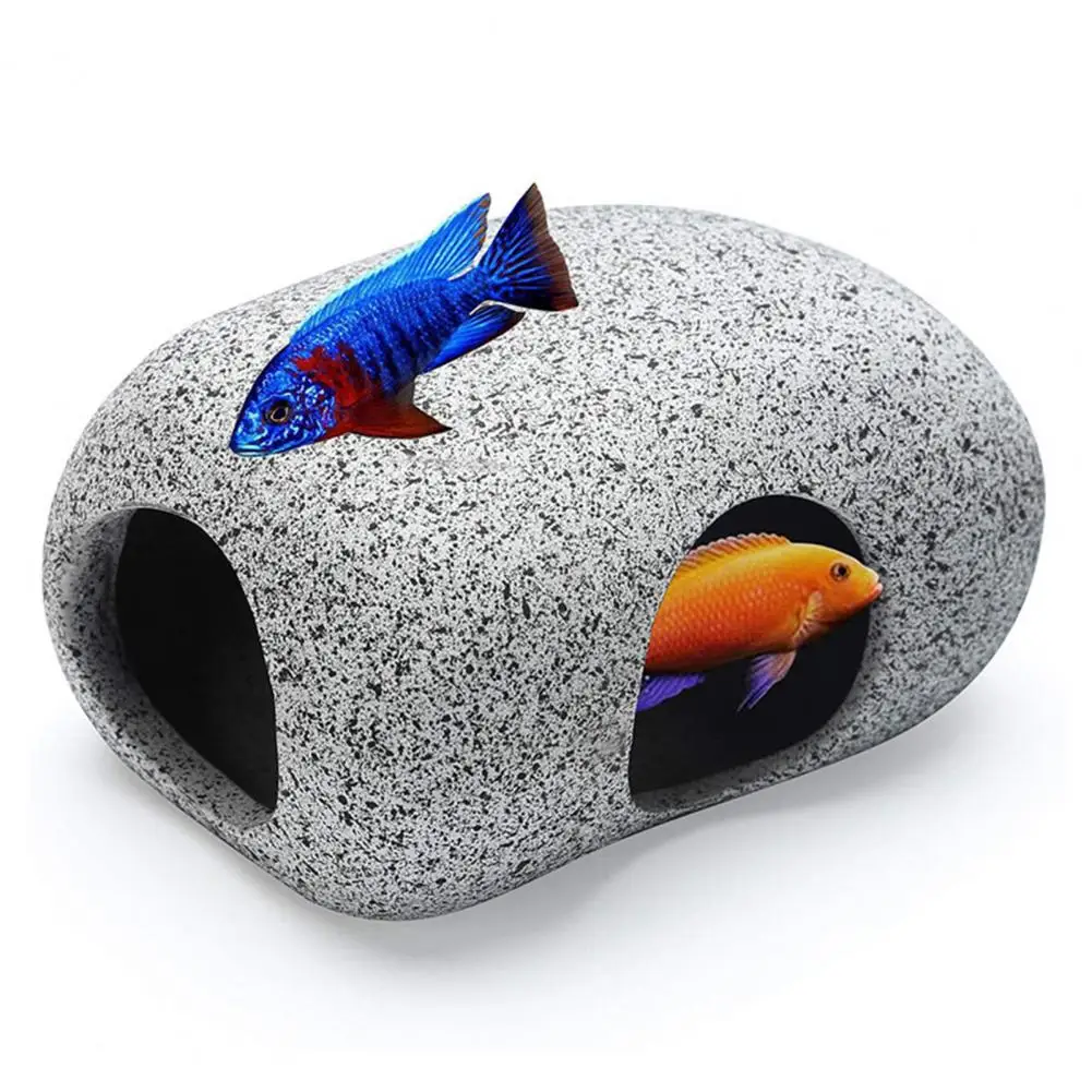 High Quality Aquarium Cave Safe Delicate Aquarium Decoration Rock Cave  Landscaping Hiding Stone House for Aquarium