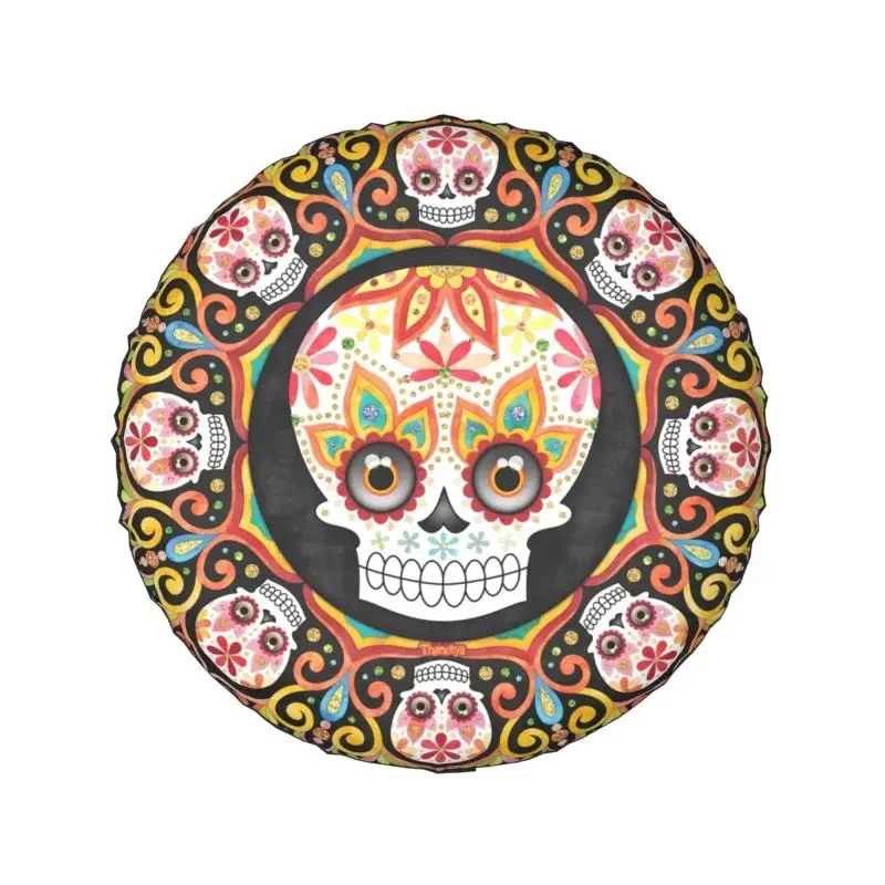 Cubierta de neumático de rueda de repuesto Sugar Skull Mandala para Toyota, Mitsubishi, Suzuki, Jeep, RV, SUV, 4WD, 4x4, accesorios para vehículos, 14 ", 15", 16 ", 17"