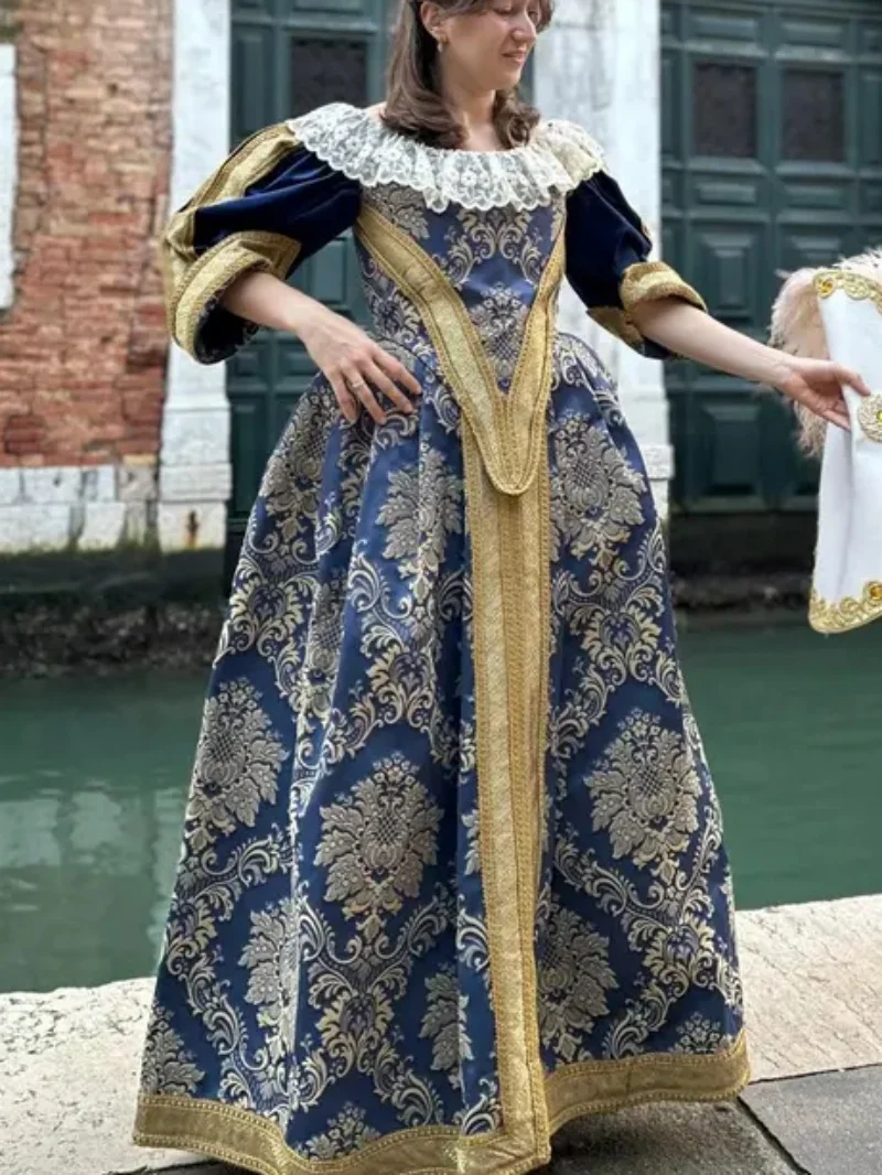 

17th Century Colonial Costume Italian Renaissance Borgia Walking Dress Historical Tudor Regency Royal Noble Tea Party Ball Gown