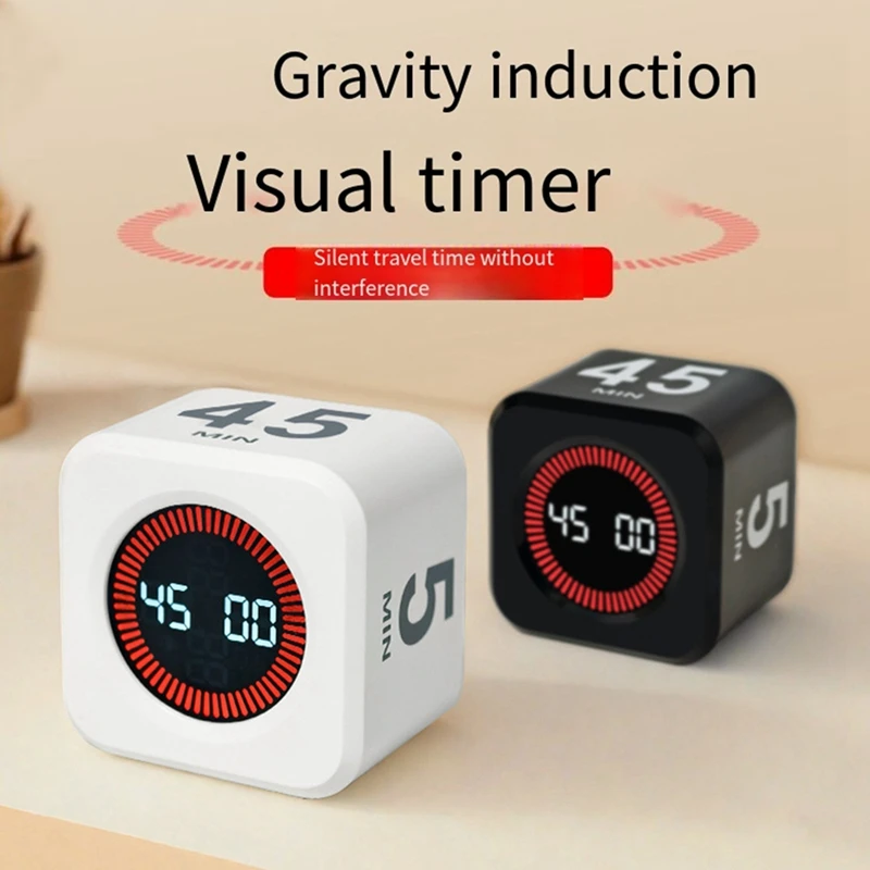 ABUL-Timer Cube Timer Visual LED Display Time Kids Time Management Kitchen Countdown Timer