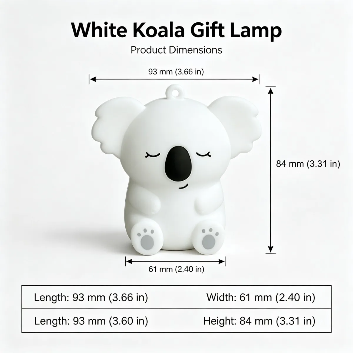 Koala Cartoon Silicone Nightlight Warm RGB Desktop Ornament Bedroom Bedside Luminous Pendant Lovely Gift