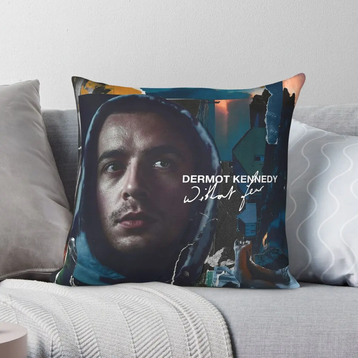 Dermot Kennedy Without Fear Pillowcase Polyester Linen Velvet Creative Zip Decor Pillow Case Room Cushion Cover