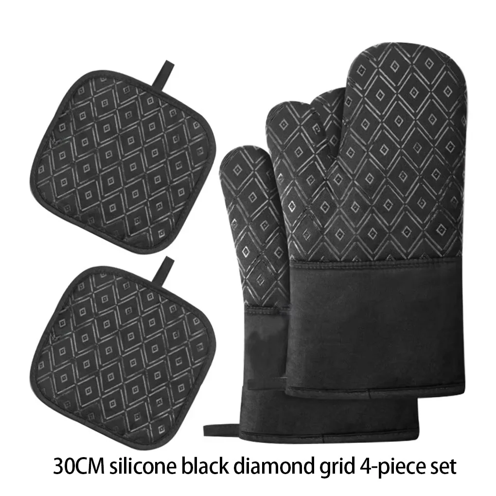 Mikrowellen-Baumwoll-Backhandschuhe, Verbrühungsschutz, Hitzebeständige Ofenhandschuhe, Rutschfeste Isolierhandschuhe