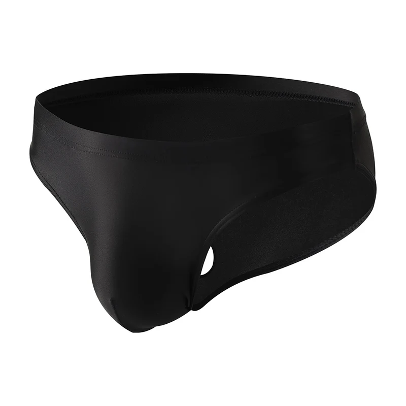 Men Ice Silk  Breathable Triangular Thong Solid Color Youth Ultra Thin Low Waist Sports Briefs Daily Leisure Wear Underwear