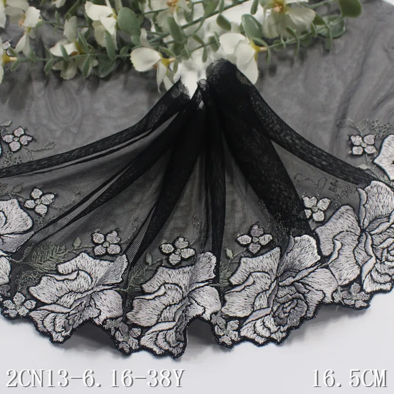 18Yards Floral Embroidery Lace Trim Clothing Accessories Dress Sewing Applique Costume Lace Fabric Trimming 2024